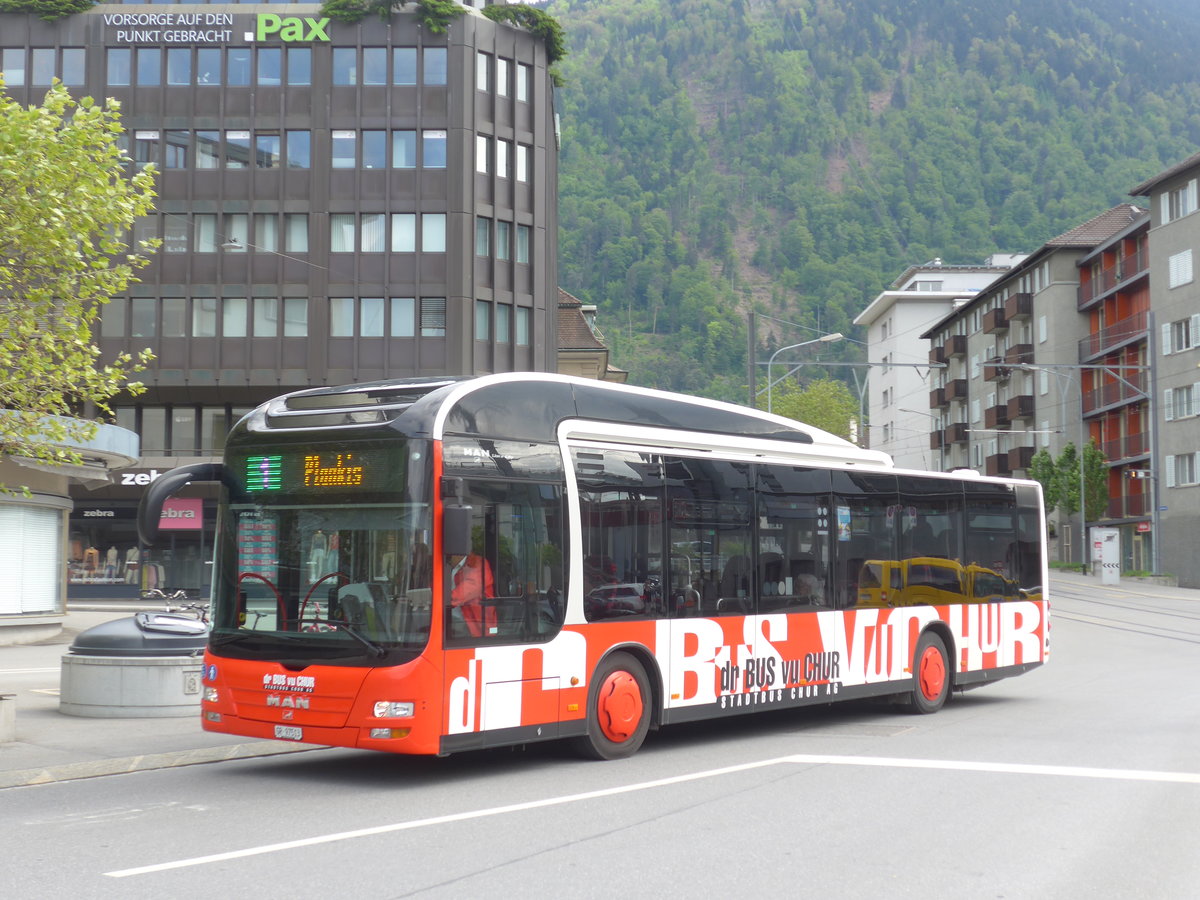 (170'952) - SBC Chur - Nr. 13/GR 97'513 - MAN am 16. Mai 2016 beim Bahnhof Chur