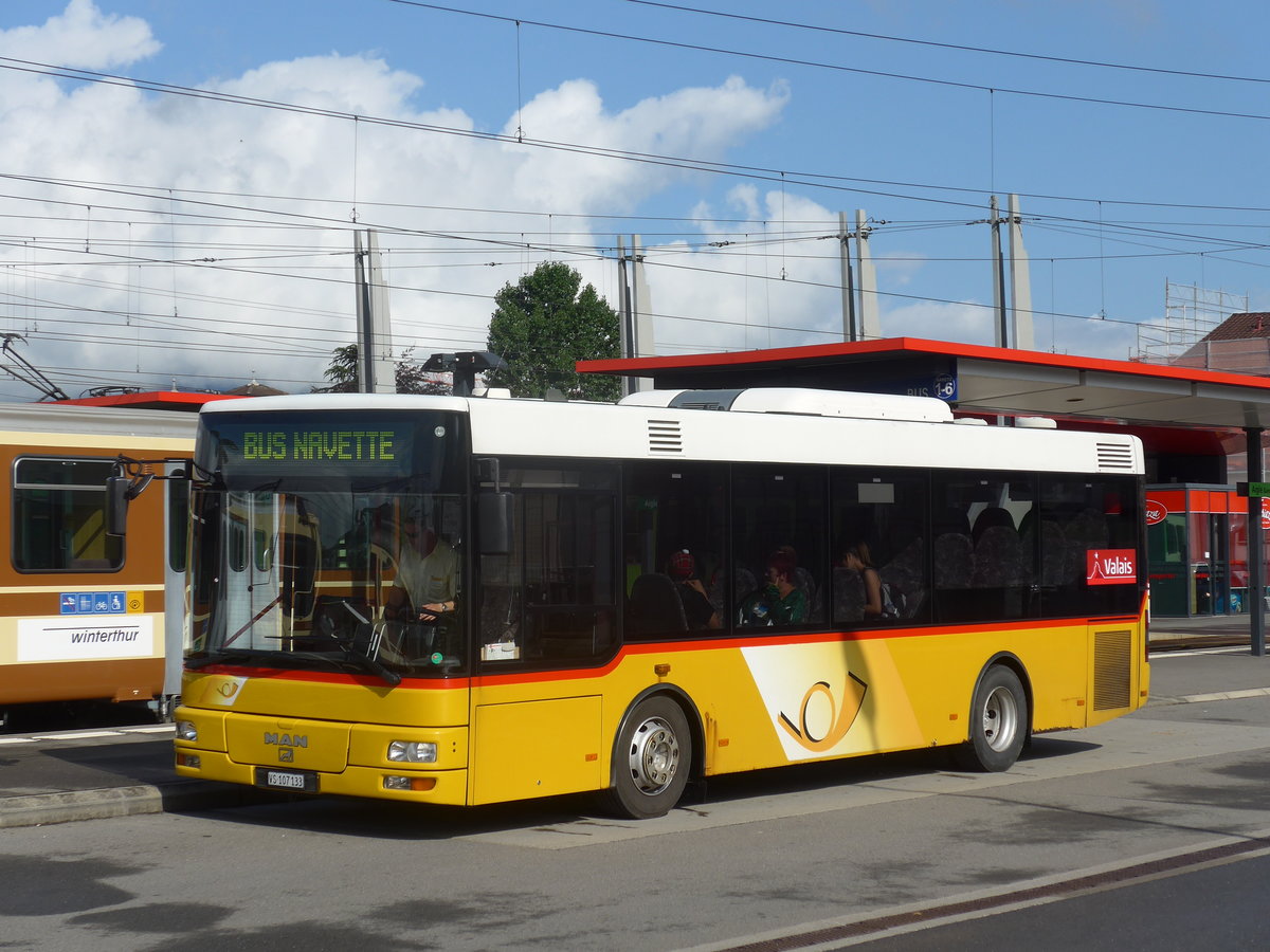 (171'956) - TPC Aigle - VS 107'133 - MAN/Gppel (ex VD 1261) am 25. Juni 2016 beim Bahnhof Aigle