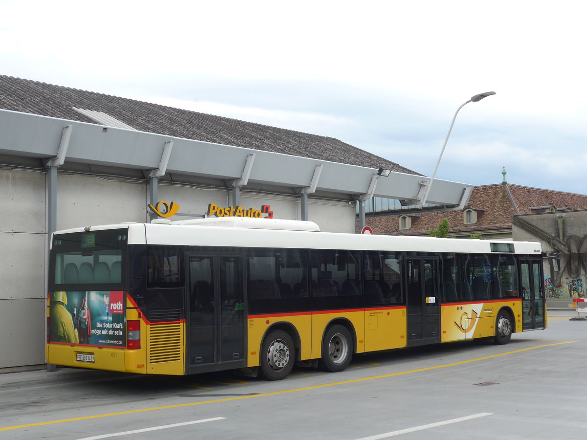(172'194) - PostAuto Bern - Nr. 651/BE 601'341 - MAN am 25. Juni 2016 in Bern, Postautostation