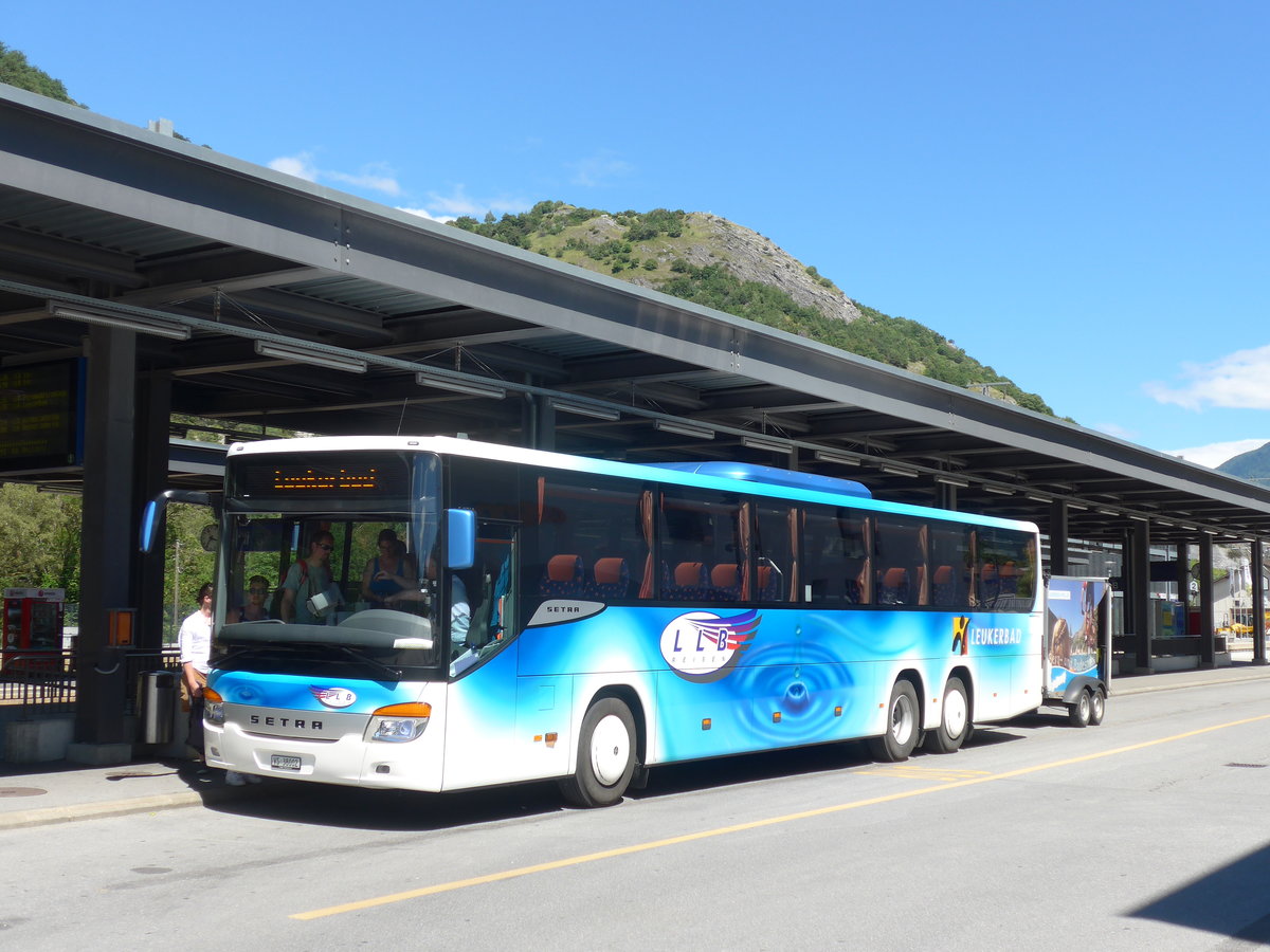 (172'723) - LLB Susten - Nr. 2/VS 38'002 - Setra am 3. Juli 2016 beim Bahnhof Leuk