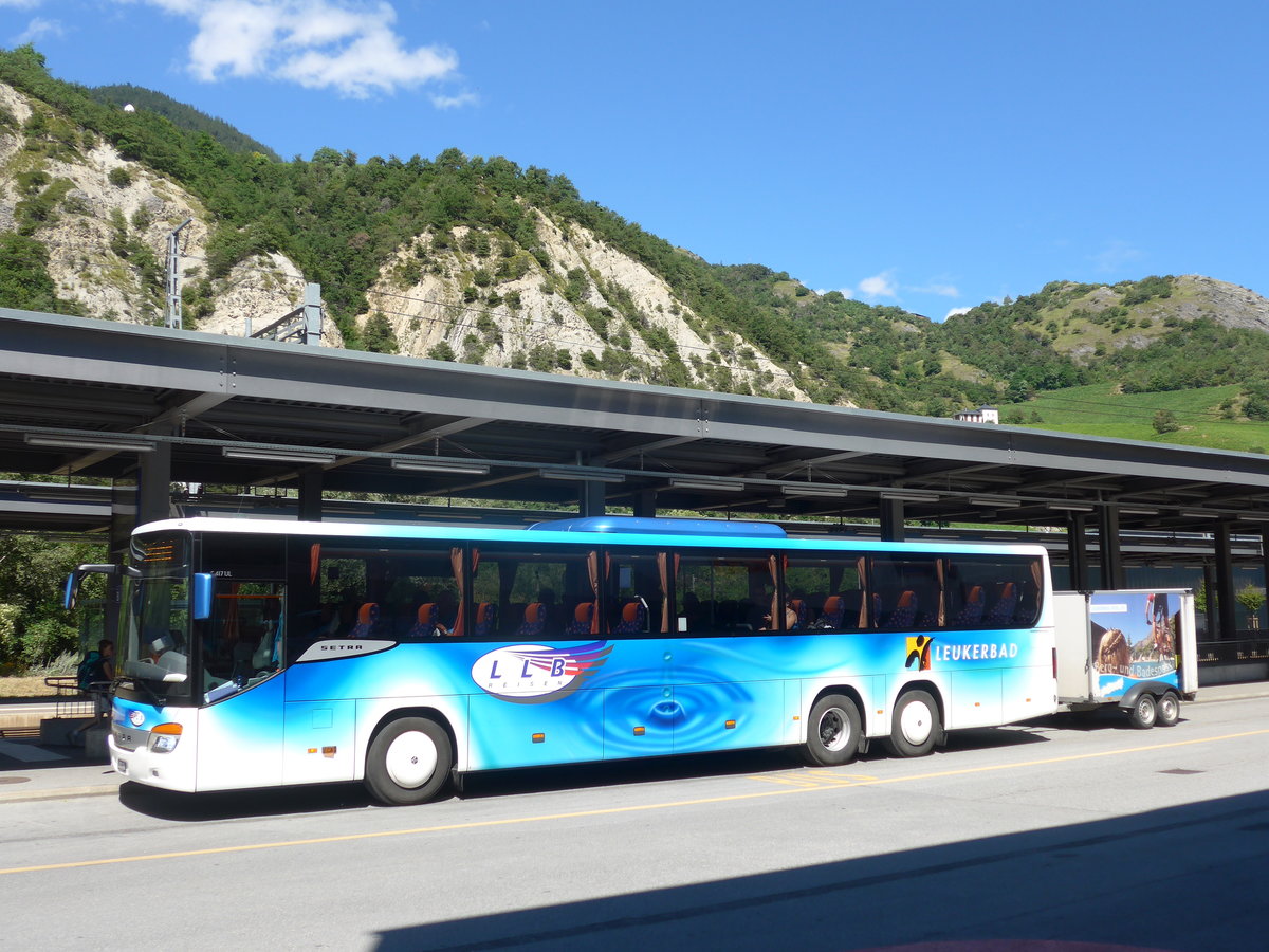 (172'724) - LLB Susten - Nr. 2/VS 38'002 - Setra am 3. Juli 2016 beim Bahnhof Leuk