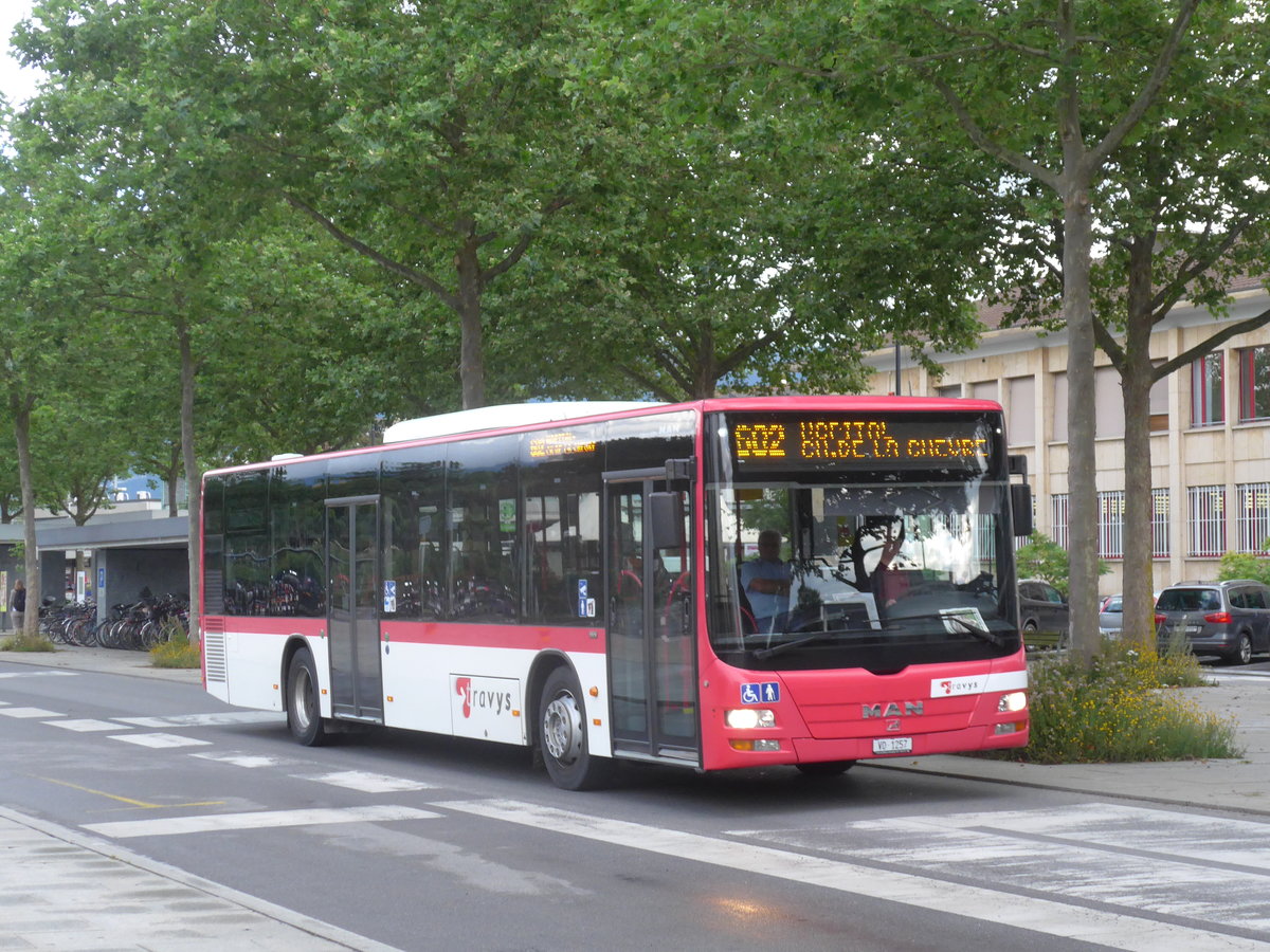 (172'890) - TRAVYS Yverdon - VD 1257 - MAN am 13. Juli 2016 beim Bahnhof Yverdon