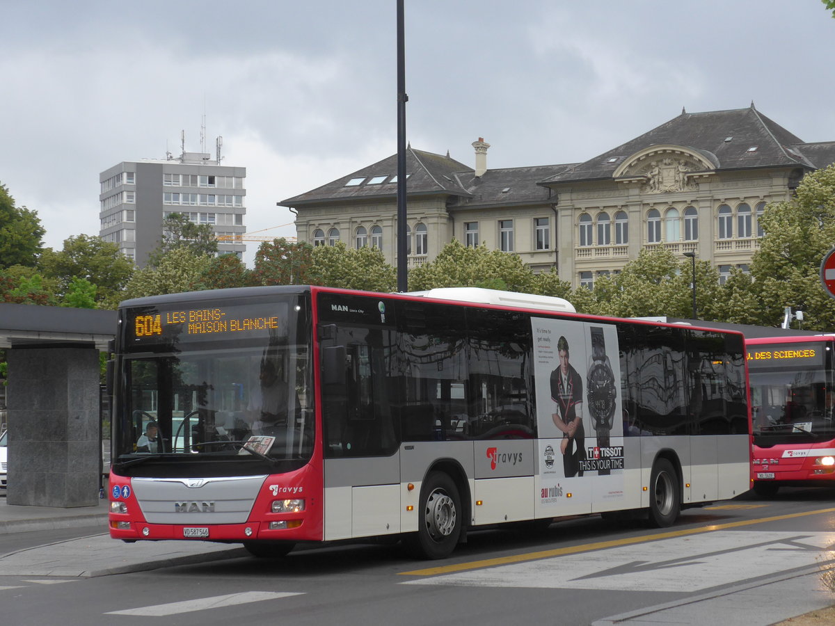 (172'985) - TRAVYS Yverdon - VD 587'546 - MAN am 14. Juli 2016 beim Bahnhof Yverdon