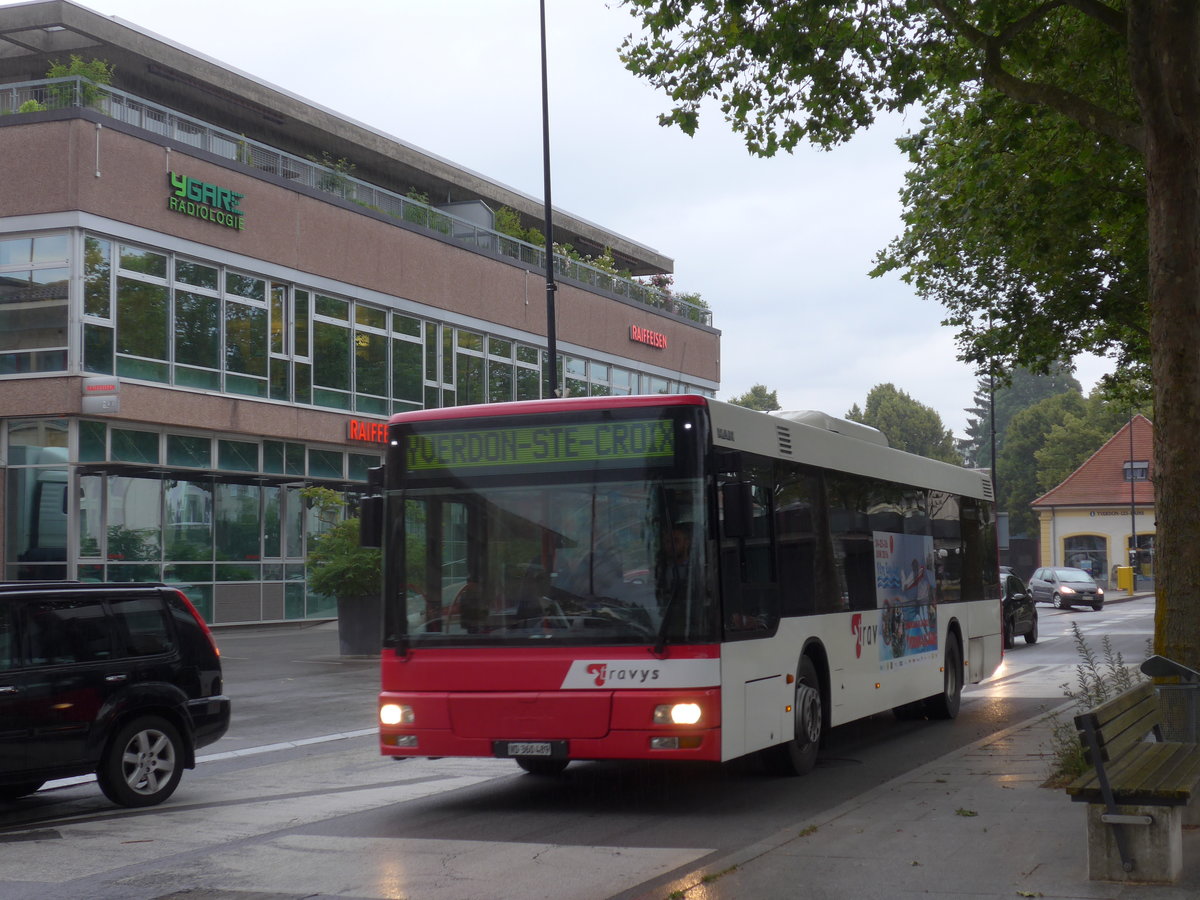 (172'989) - TRAVYS Yverdon - VD 360'489 - MAN am 14. Juli 2016 beim Bahnhof Yverdon