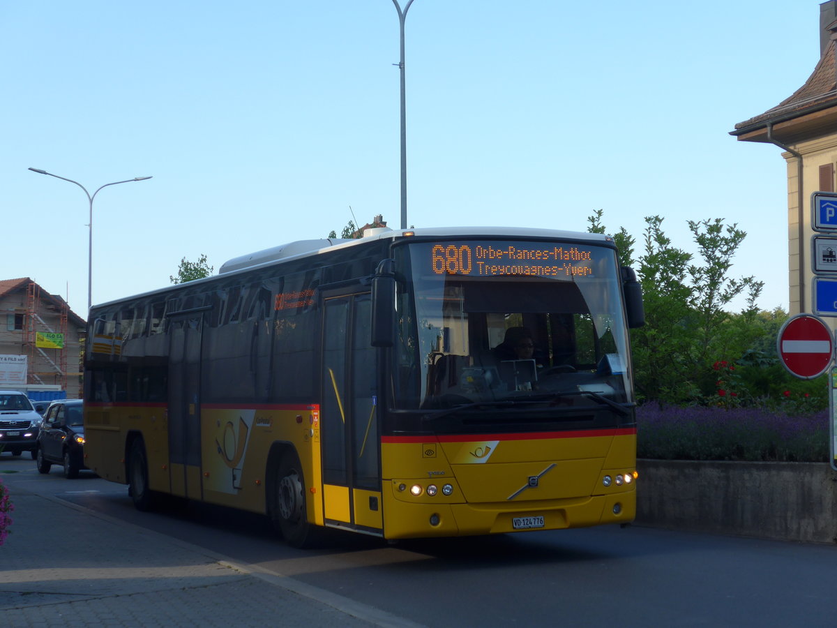 (173'023) - CarPostal Ouest - VD 124'776 - Volvo am 15. Juli 2016 in Orbe, Poste