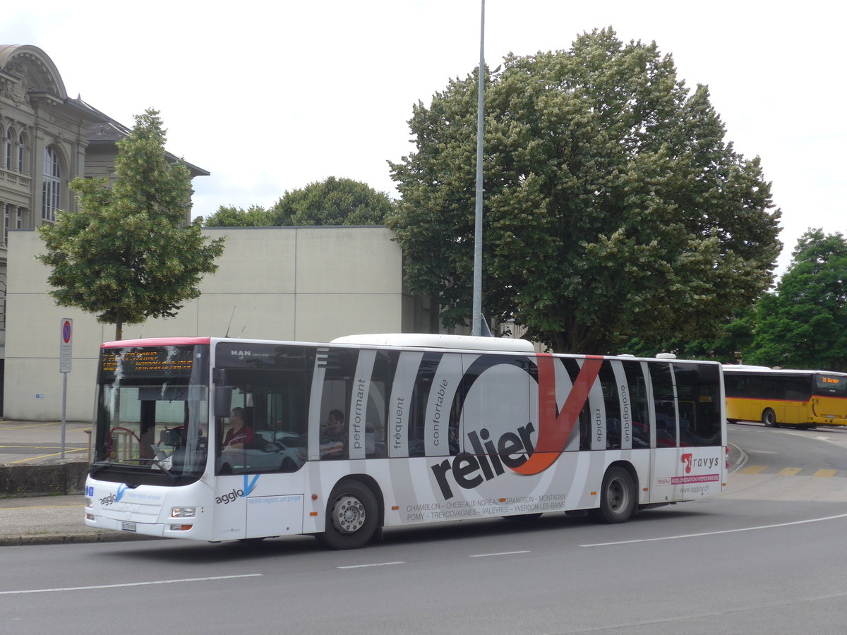 (173'042) - TRAVYS Yverdon - VD 550'090 - MAN am 15. Juli 2016 beim Bahnhof Yverdon