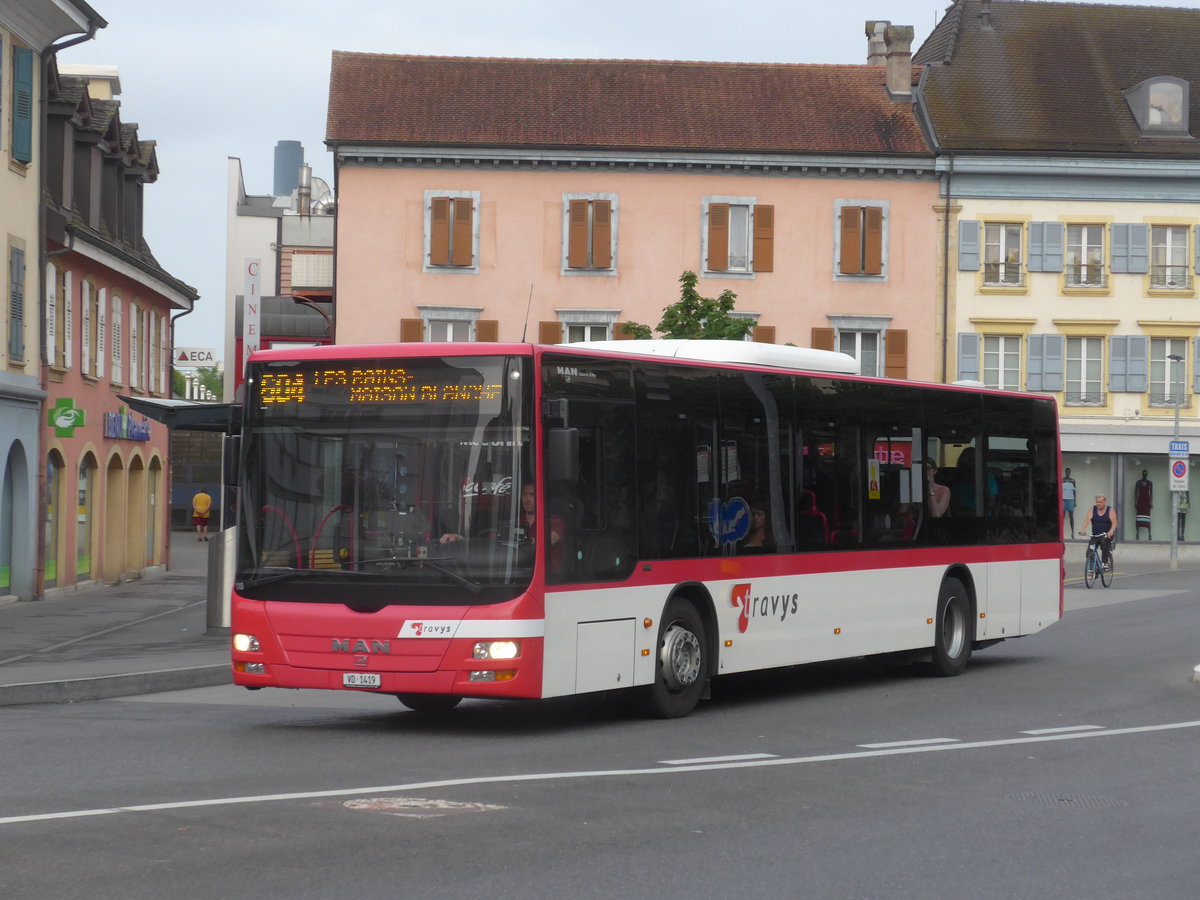 (173'253) - TRAVYS Yverdon - VD 1419 - MAN am 22. Juli 2016 in Yverdon, Bel-Air