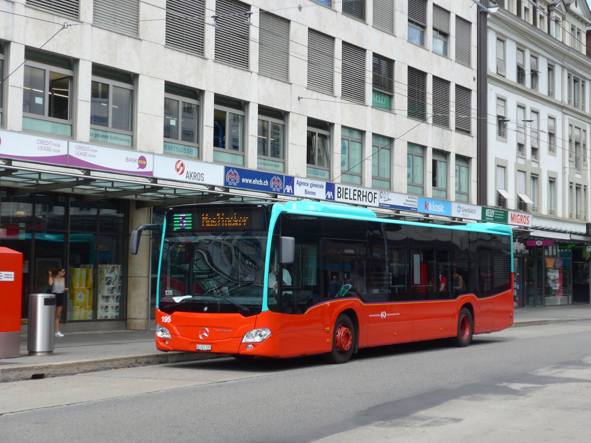 (173'601) - VB Biel - Nr. 195/BE 821'195 - Mercedes am 1. August 2016 in Biel, Guisanplatz