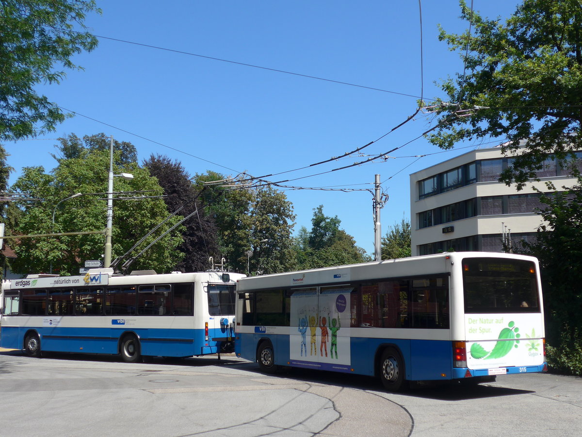 (173'768) - VBL Luzern - Nr. 315 - Lanz+Marti/Hess Personenanhnger am 8. August 2016 in Luzern, Maihof