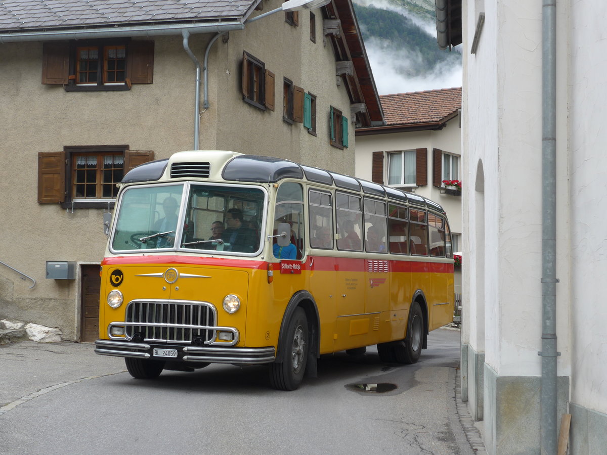 (174'163) - Tanner&Lambach, Reigoldswil - Nr. 2/BL 24'059 - FBW/R&J (ex Hunziker, Rschlikon; ex P 24'059) am 21. August 2016 in Innerferrera