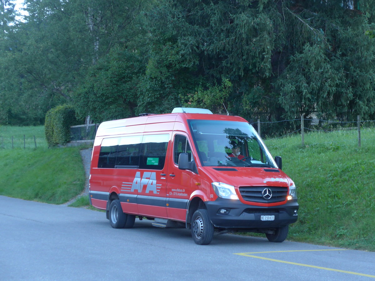 (174'291) - AFA Adelboden - Nr. 53/BE 210'631 - Mercedes am 27. August 2016 beim Bahnhof Lenk