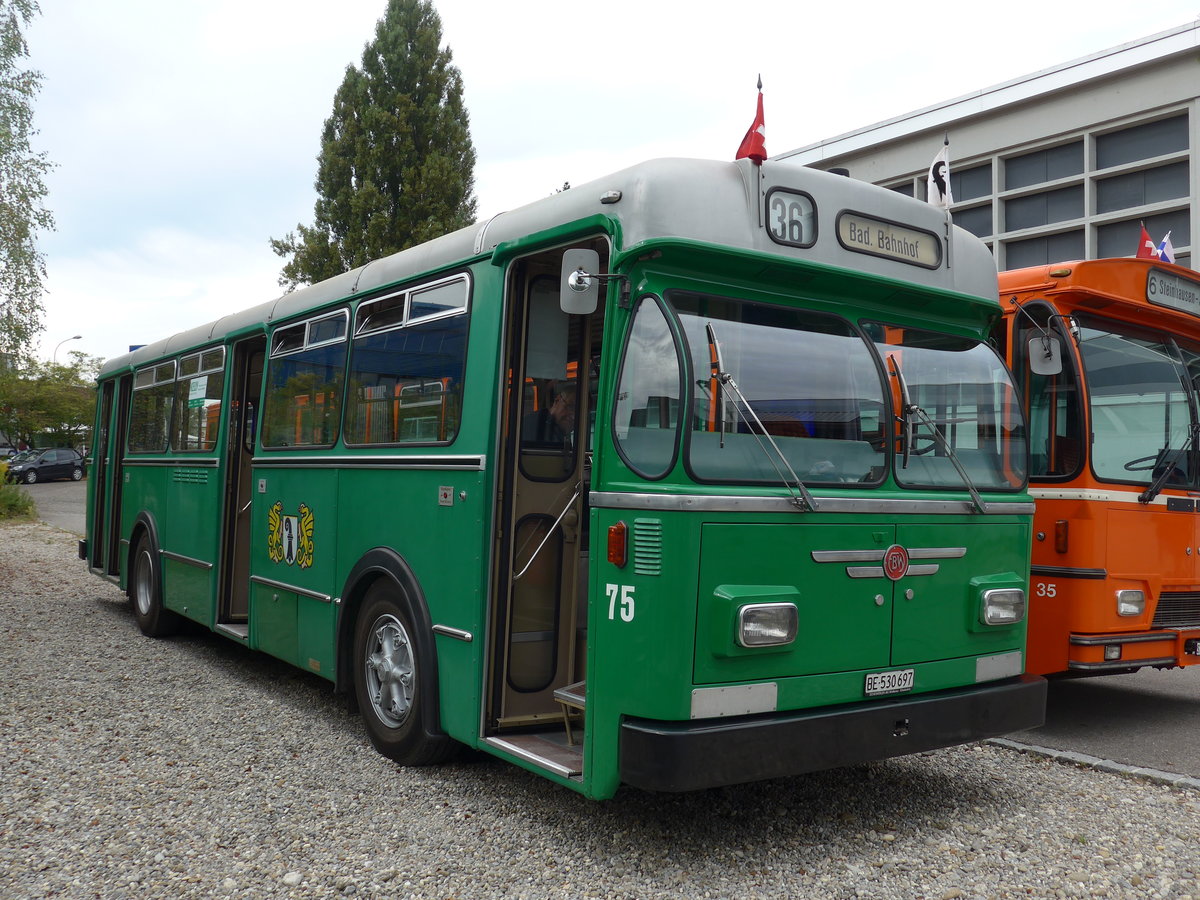 (174'483) - BVB Basel (RWB) - Nr. 75/BE 530'697 - FBW/FHS am 4. September 2016 in Aarberg, Halle TVB