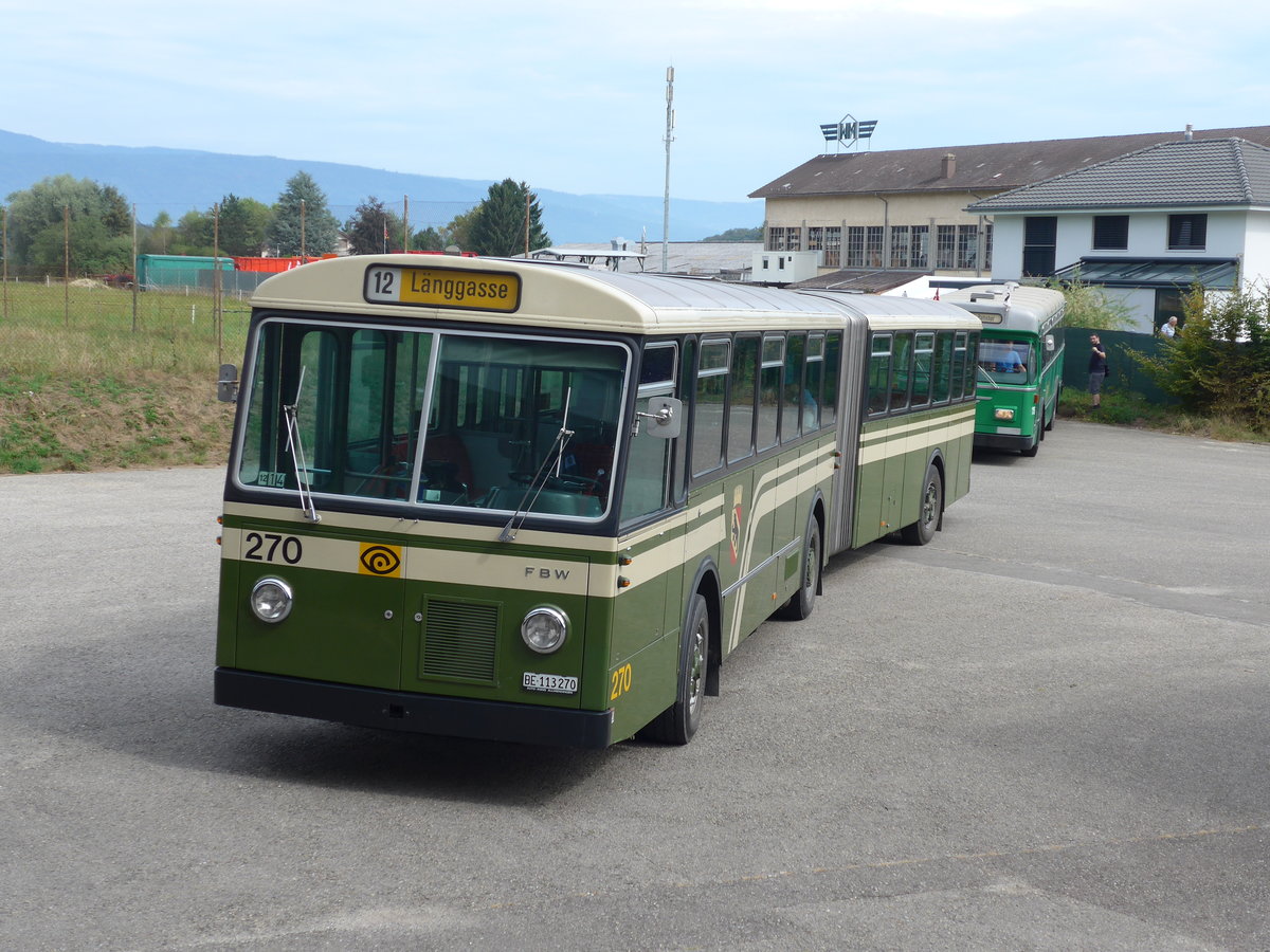 (174'505) - SVB Bern (TVB) - Nr. 270/BE 113'270 - FBW/SWS-Gangloff am 4. September 2016 in Finsterhennen, Landi