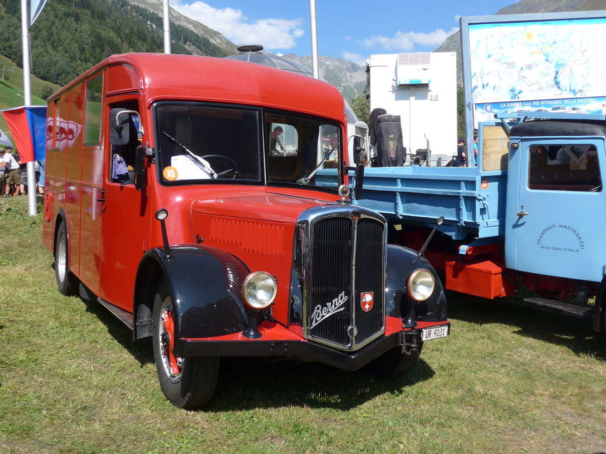 (174'722) - Schuler, Amsteg - UR 9031 - Berna/Hess (ex Hfliger, Luzern; ex M+3143) am 10. September 2016 in Campo, Saurertreffen