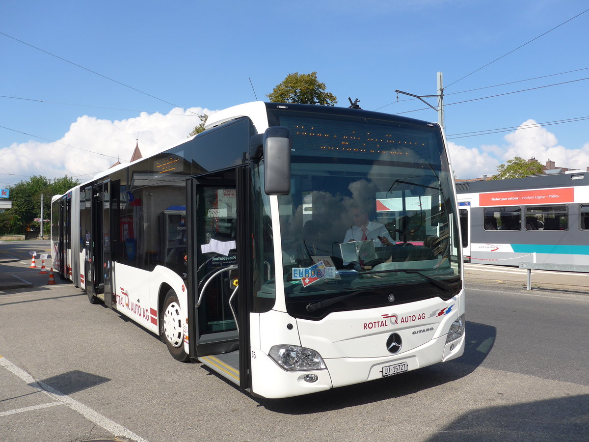 (175'215) - ARAG Ruswil - Nr. 35/LU 15'727 - Mercedes am 26. September 2016 beim Bahnhof Ins