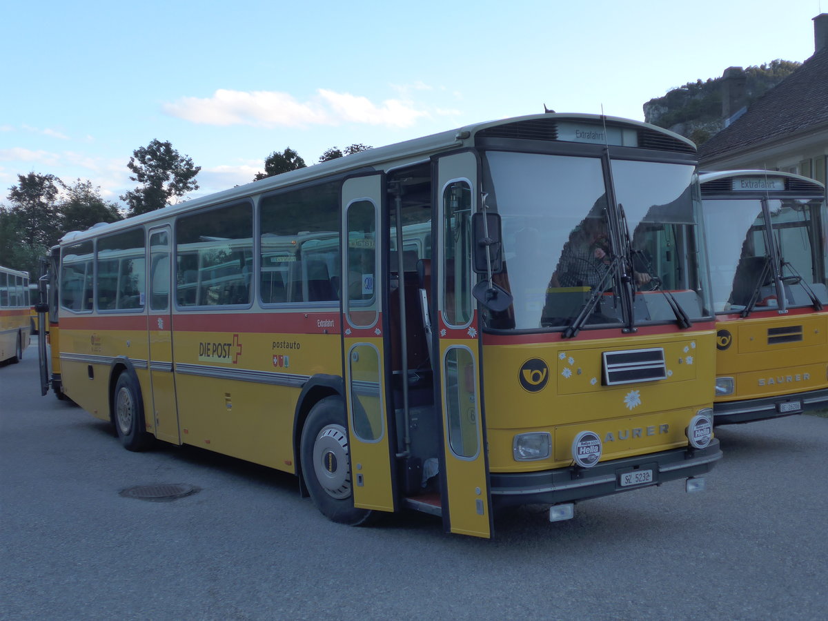 (175'408) - Fssler, Unteriberg - Nr. 6/SZ 5232 - Saurer/R&J (ex Schrch, Gutenburg Nr. 6; ex P 24'358) am 2. Oktober 2016 in Oensingen, Bad Klus