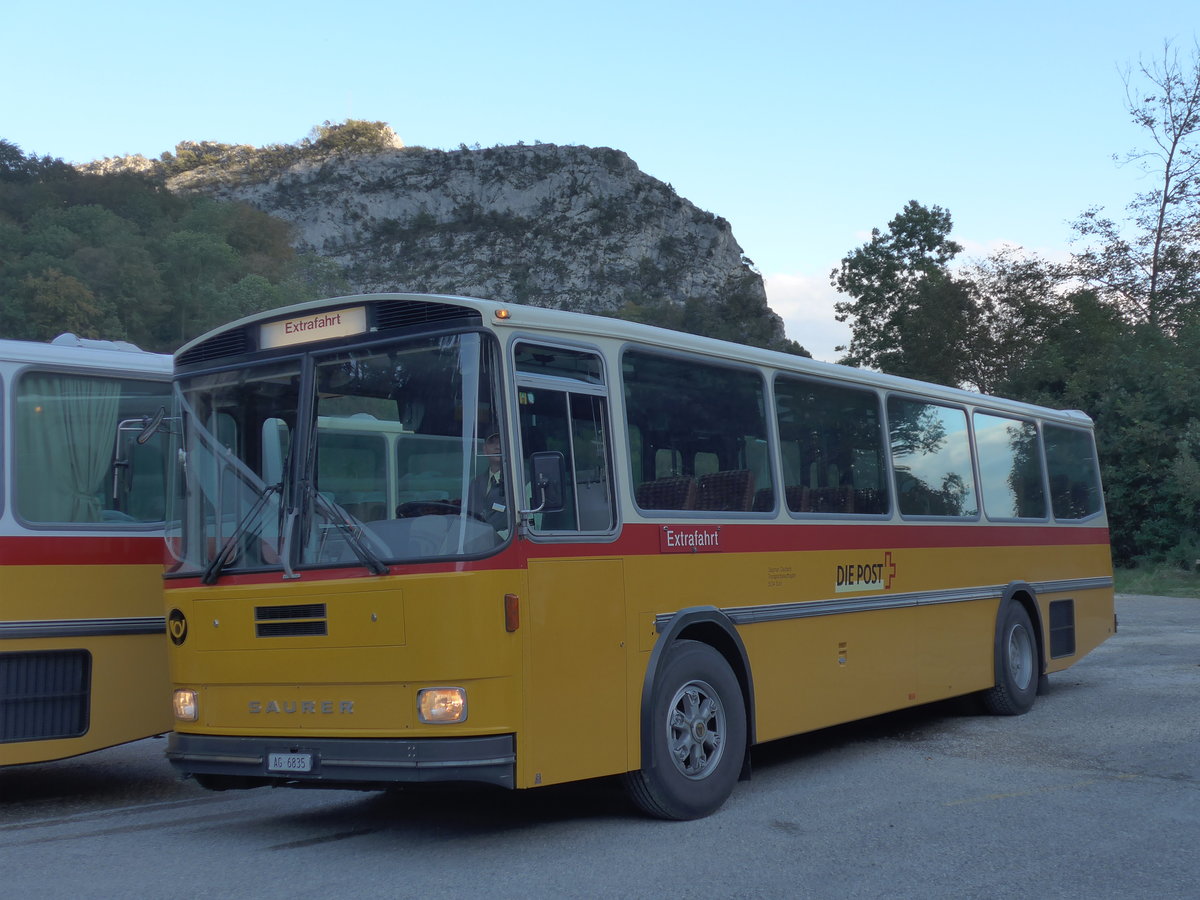 (175'412) - Gautschi, Suhr - AG 6835 - Saurer/Tscher (ex Ltscher, Neuheim Nr. 200; ex Cartek, Regensdorf; ex P 25'822) am 2. Oktober 2016 in Oensingen, Bad Klus