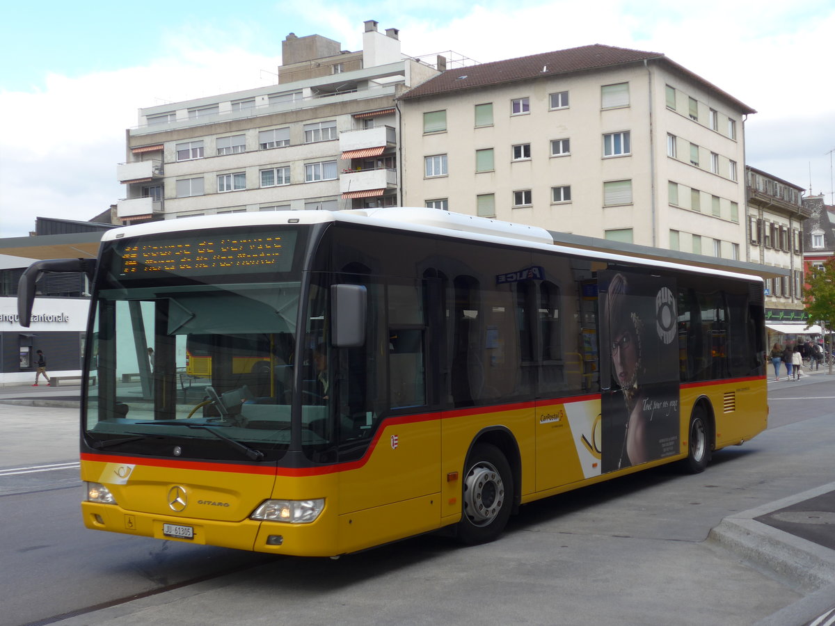 (175'521) - CarPostal Ouest - Nr. 24/JU 61'305 - Mercedes am 7. Oktober 2016 beim Bahnhof Delmont