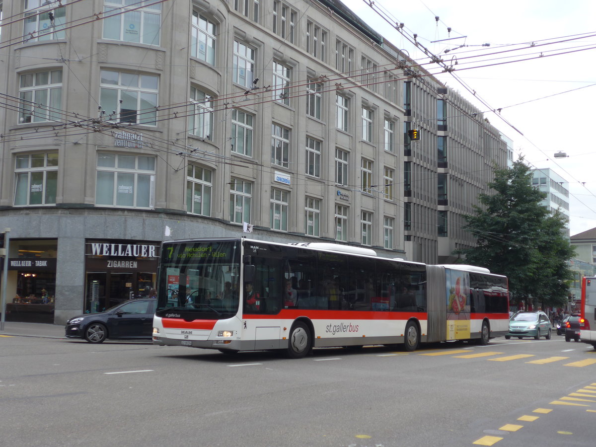 (175'667) - St. Gallerbus, St. Gallen - Nr. 294/SG 198'294 - MAN am 15. Oktober 2016 beim Bahnhof St. Gallen