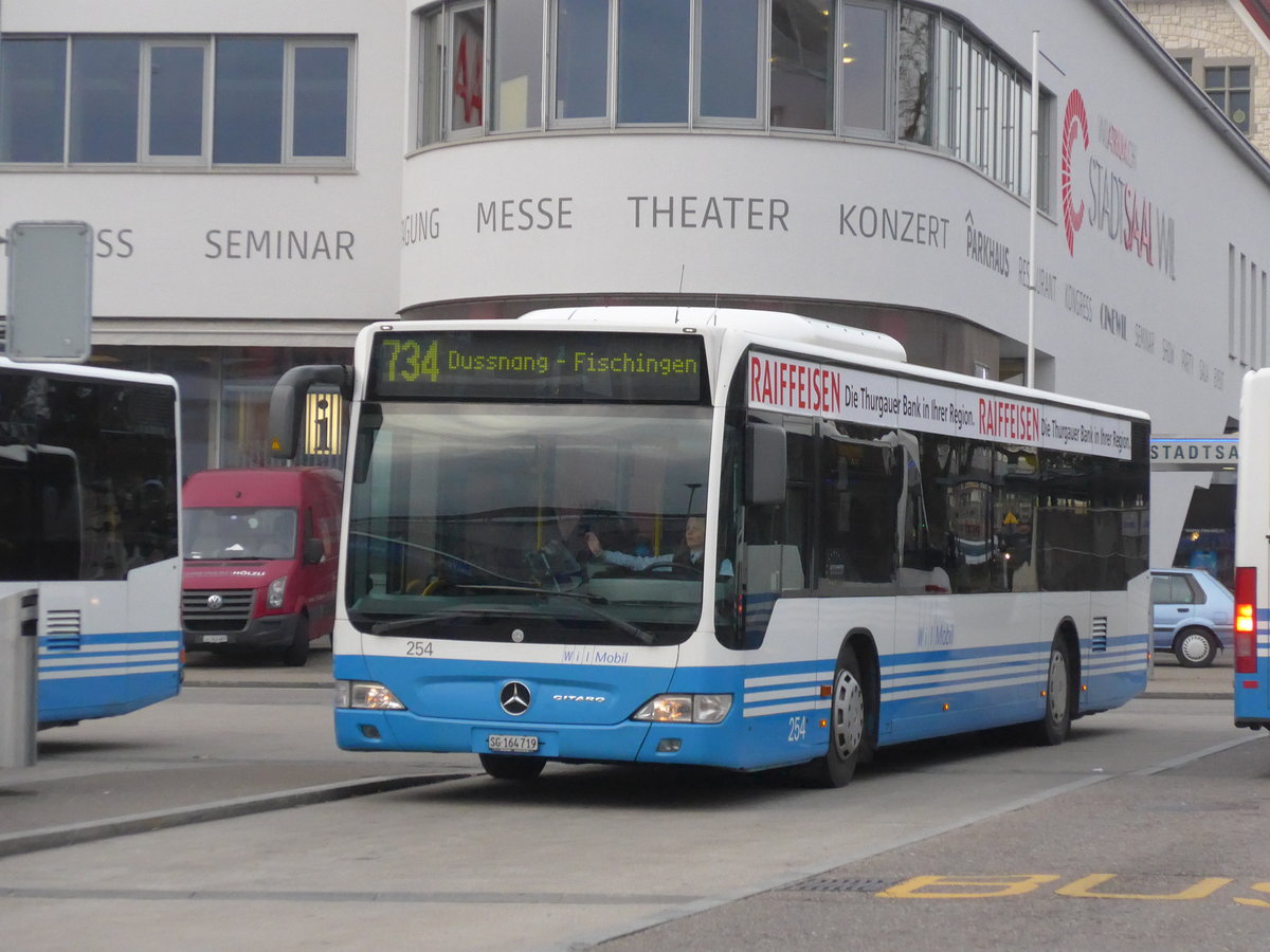 (176'728) - WilMobil, Wil - Nr. 254/SG 164'719 - Mercedes am 23. November 2016 beim Bahnhof Wil