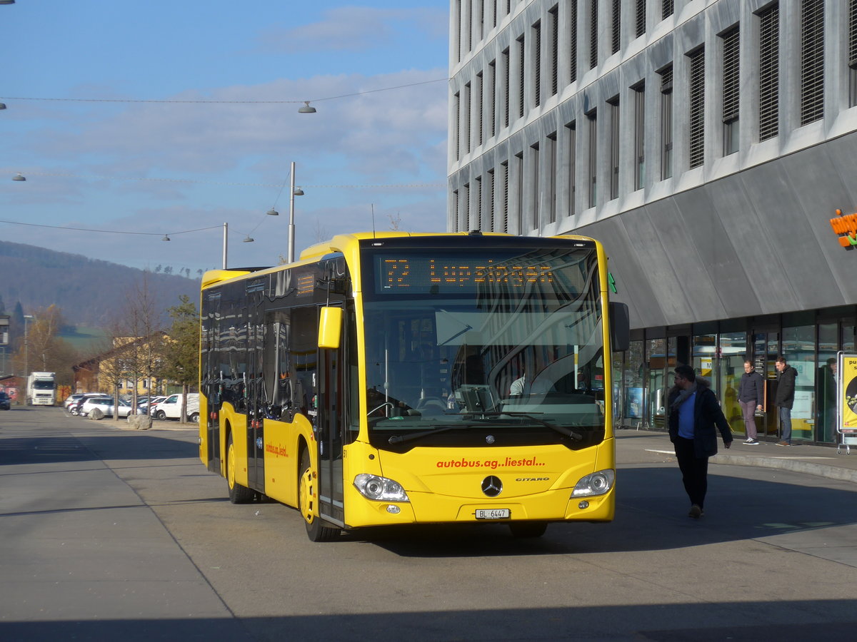 (176'865) - AAGL Liestal - Nr. 51/BL 6447 - Mercedes am 5. Dezember 2016 beim Bahnhof Liestal