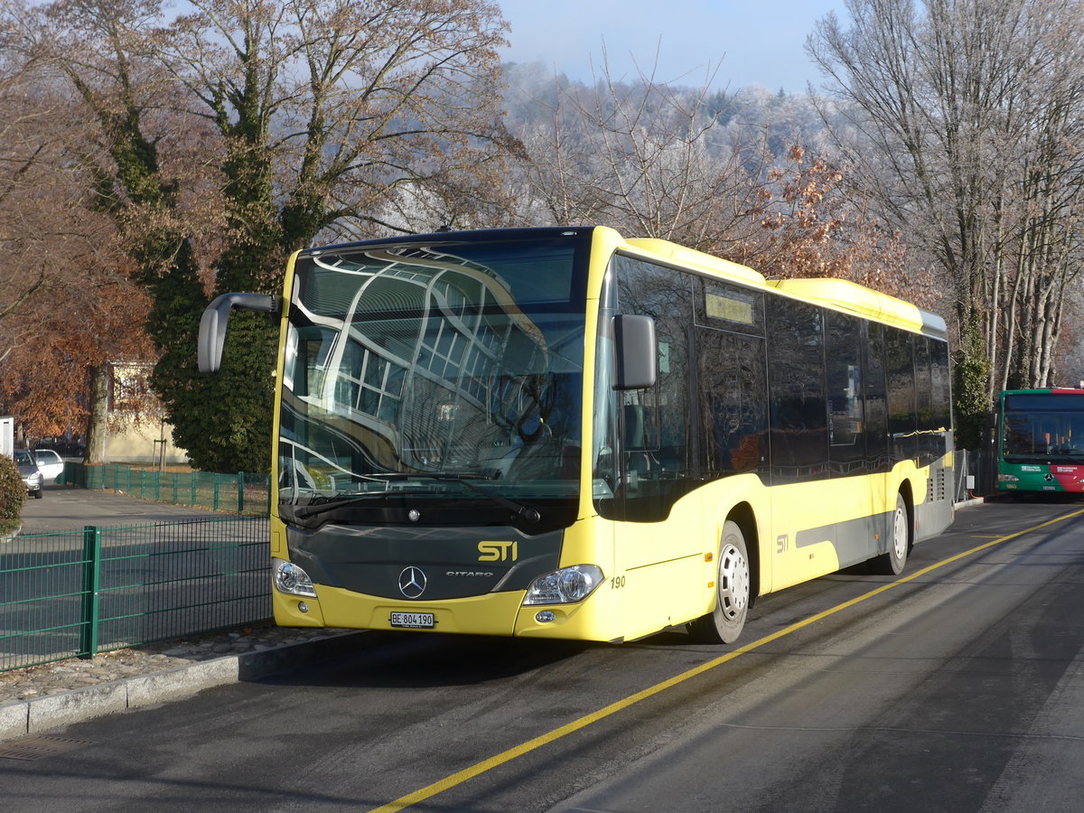 (177'272) - STI Thun - Nr. 190/BE 804'190 - Mercedes am 18. Dezember 2016 bei der Schifflndte Thun