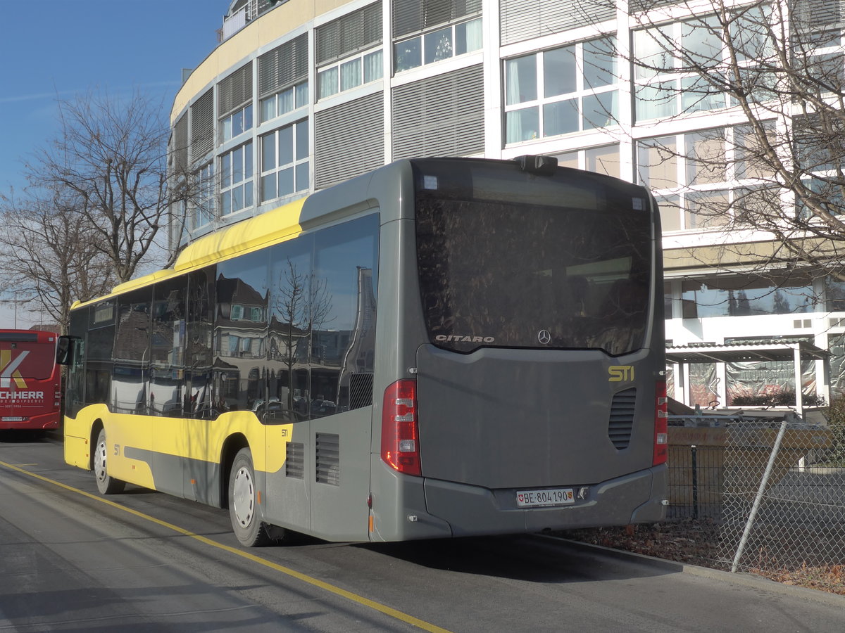 (177'273) - STI Thun - Nr. 190/BE 804'190 - Mercedes am 18. Dezember 2016 bei der Schifflndte Thun