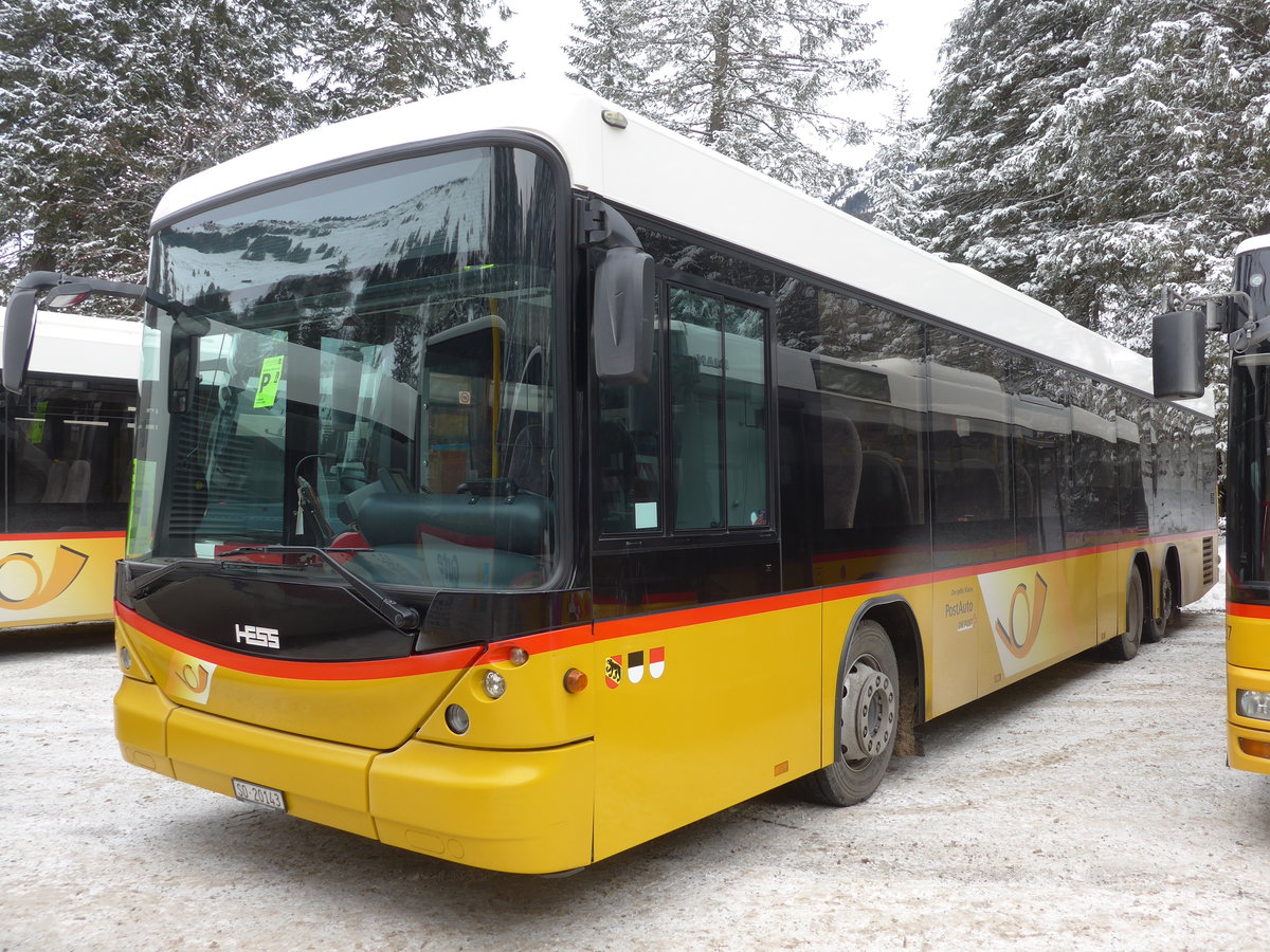 (177'849) - Steiner, Messen - SO 20'143 - Scania/Hess (ex SO 136'226) am 7. Januar 2017 in Adelboden, Unter dem Birg