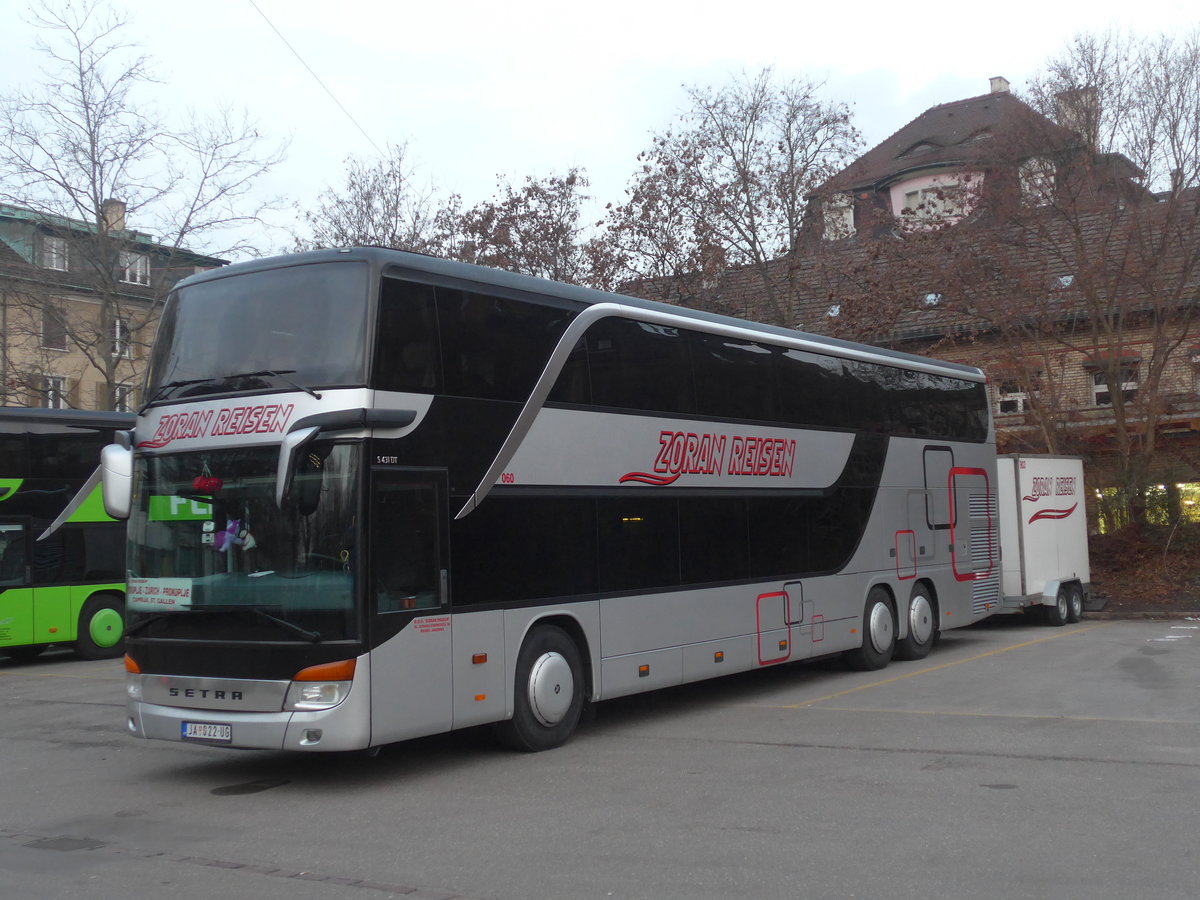 (178'436) - Aus Serbien: Zoran, Jagodina - Nr. 60/JA 022-UG - Setra am 10. Februar 2017 in Zrich, Sihlquai