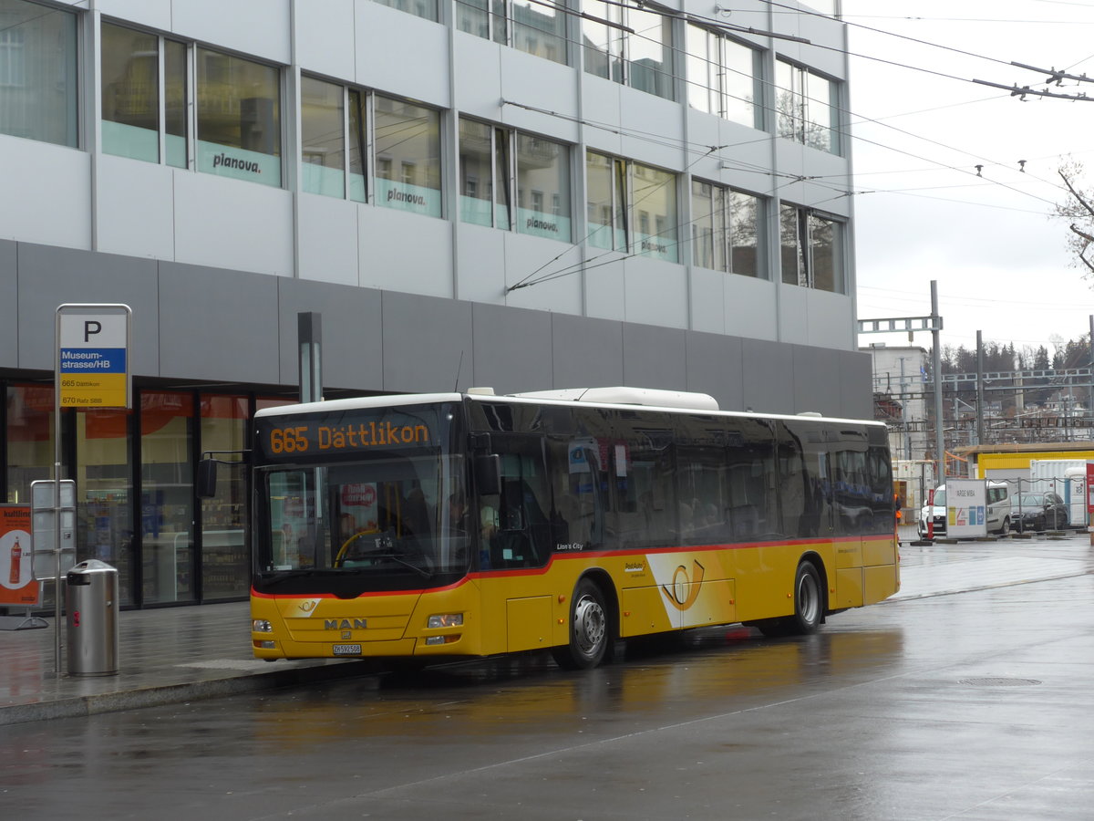 (178'535) - Moser, Flaach - Nr. 216/ZH 592'508 - MAN (ex Stutz, Jonen Nr. 216; ex Stutz, Jonen Nr. 20) am 17. Februar 2017 in Winterthur, Museumstrasse/HB 