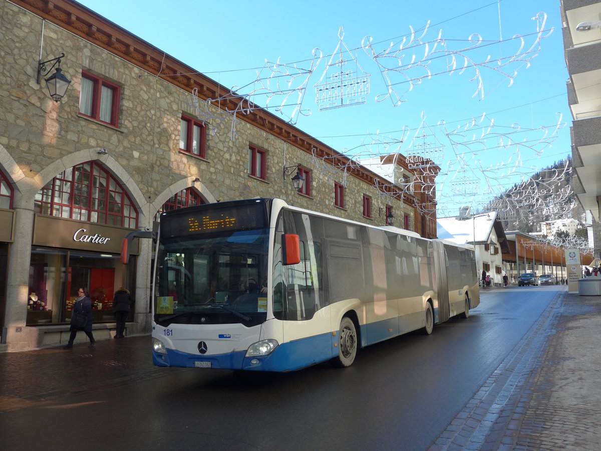 (178'568) - VBL Luzern - Nr. 181/LU 241'062 - Mercedes am 18. Februar 2017 in St. Moritz, Klinik Gut