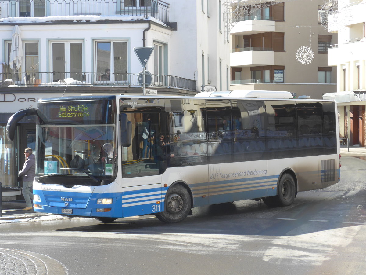 (178'593) - BSW Sargans - Nr. 311/SG 297'502 - MAN/Gppel am 18. Februar 2017 in St. Moritz, Hotel Schweizerhof