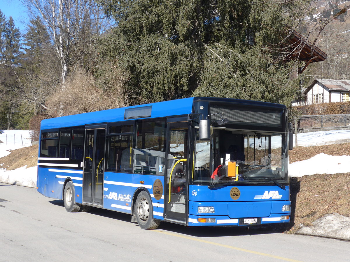 (178'664) - AFA Adelboden - Nr. 56/BE 611'030 - MAN/Gppel am 19. Februar 2017 beim Bahnhof Lenk