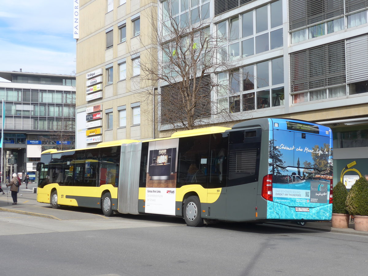 (178'747) - STI Thun - Nr. 170/BE 752'170 - Mercedes am 26. Februar 2017 beim Bahnhof Thun