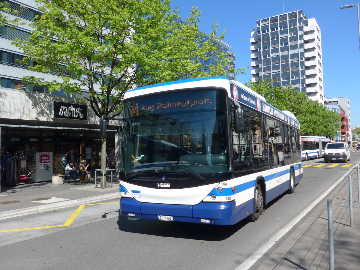 (179'482) - ZVB Zug - Nr. 140/ZG 3390 - Scania/Hess am 10. April 2017 in Zug, Metalli