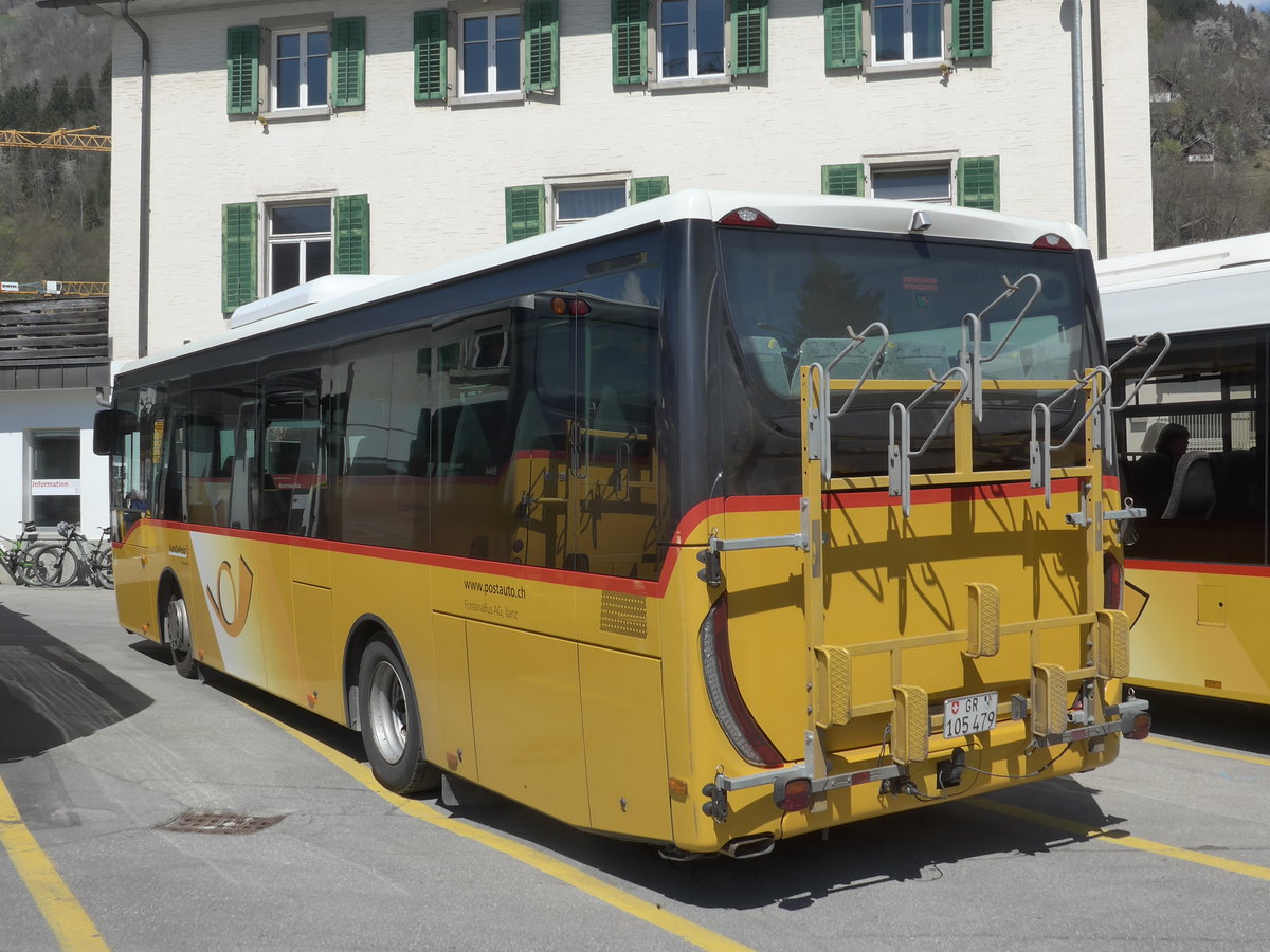 (179'587) - Fontana, Ilanz - Nr. 21/GR 105'479 - Iveco am 14. April 2017 beim Bahnhof Ilanz