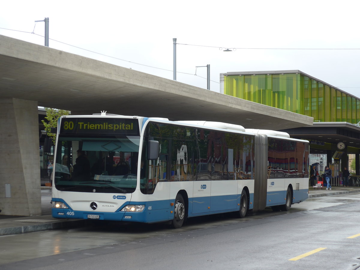 (179'733) - VBZ Zrich - Nr. 405/ZH 745'405 - Mercedes am 26. April 2017 beim Bahnhof Zrich-Oerlikon