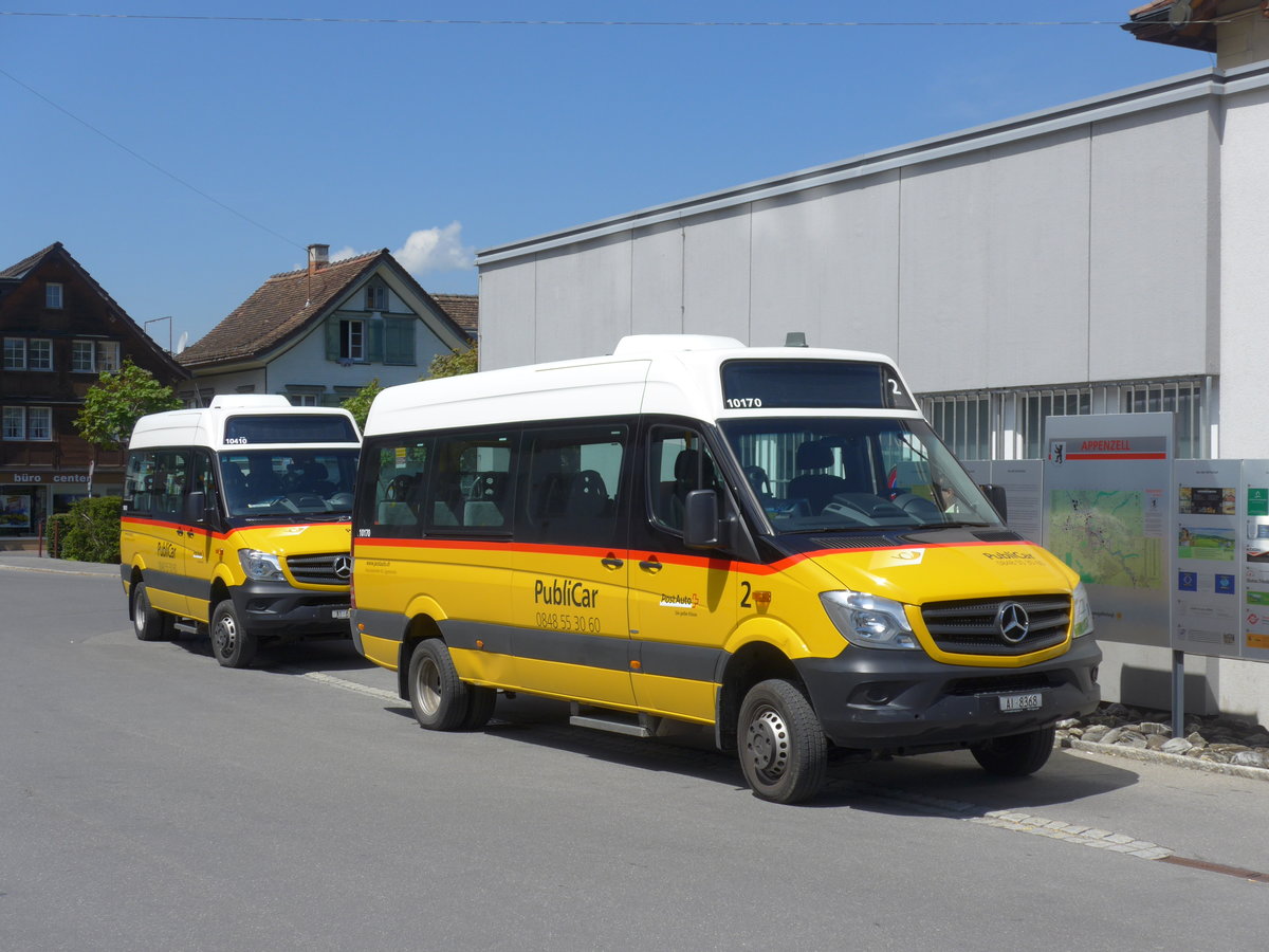 (180'330) - Haas, Eggerstanden - AI 8368 - Mercedes am 22. Mai 2017 beim Bahnhof Appenzell