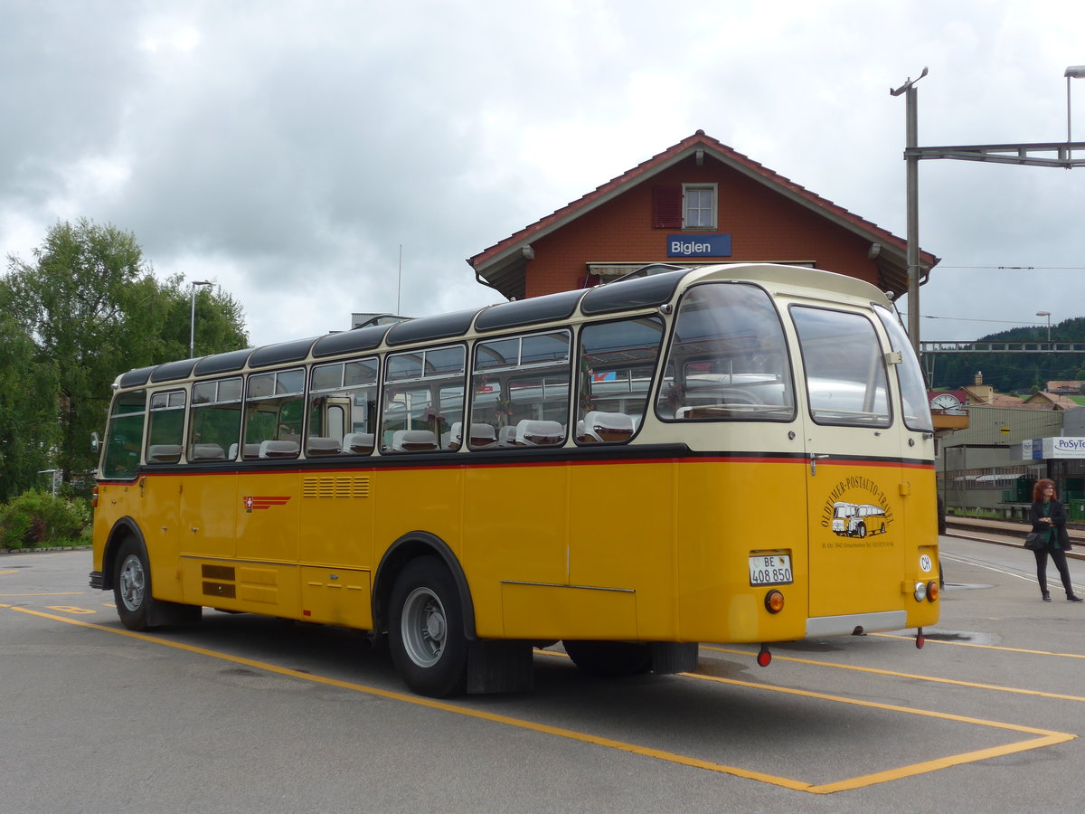 (180'911) - Ott, Ortschwaben - BE 408'850 - FBW/FHS (ex Nef, Hemberg; ex Mathis, Chur; ex P 24'163) am 4. Juni 2017 beim Bahnhof Biglen