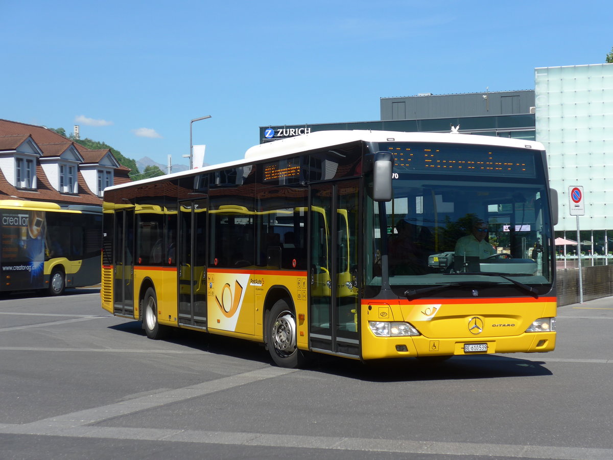 (181'022) - PostAuto Bern - BE 610'539 - Mercedes (ex BE 700'281; ex Schmocker, Stechelberg Nr. 2) am 11. Juni 2017 beim Bahnhof Interlaken Ost