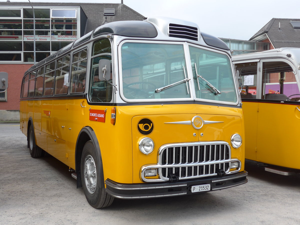 (181'253) - Riviera Carburant Lavage, St-Lgier -  P 21'532  - FBW/Eggli (ex FBW-Club, Mnnedorf; ex Museum fr Kommunikation, Bern; ex Polizeidirektion, Bern; ex P 24'032) am 24. Juni 2017 in Aigle, Saurertreffen