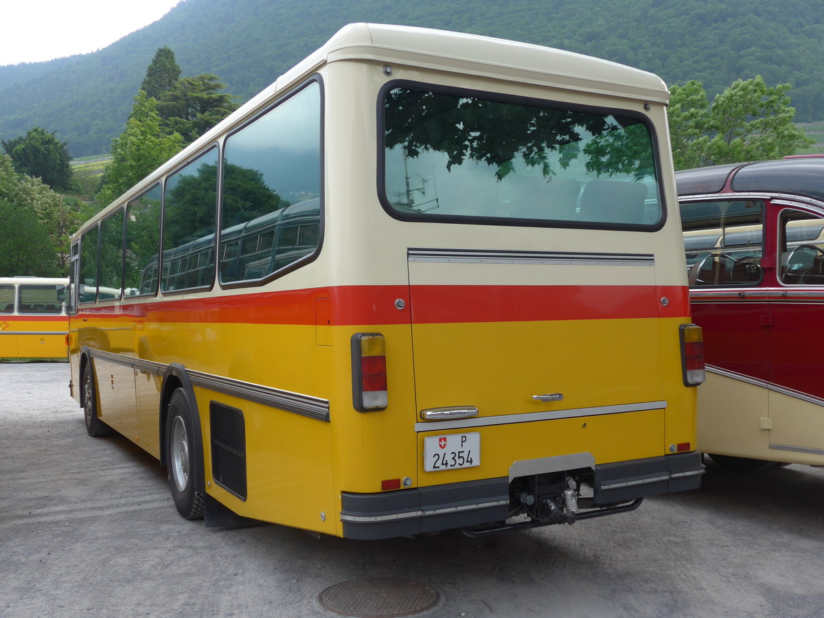 (181'296) - Riviera Carburant Lavage, St-Lgier -  P 24'354  - Saurer/R&J (ex Fischer, D-Weilheim; ex ZVB Zug Nr. 141; ex ZVB Zug Nr. 41; ex P 24'354) am 24. Juni 2017 in Aigle, Saurertreffen