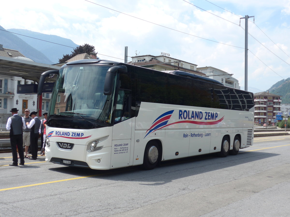 (181'350) - Zemp, Rothenburg - Nr. 7/LU 103'886 - VDL am 24. Juni 2017 beim Bahnhof Brig