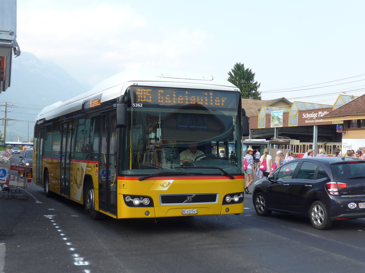 (181'531) - PostAuto Bern - BE 610'543 - Volvo am 24. Juni 2017 beim Bahnhof Wilderswil