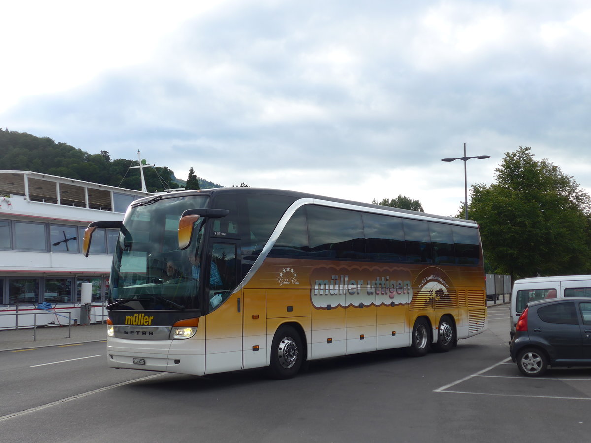 (181'606) - Mller, Uttigen - BE 369'282 - Setra (ex Sgesser, Wintersingen) am 1. Juli 2017 beim Bahnhof Thun