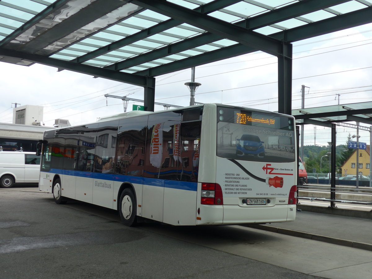 (181'944) - Ryffel, Volketswil - Nr. 78/ZH 568'160 - MAN am 10. Juli 2017 beim Bahnhof Effretikon