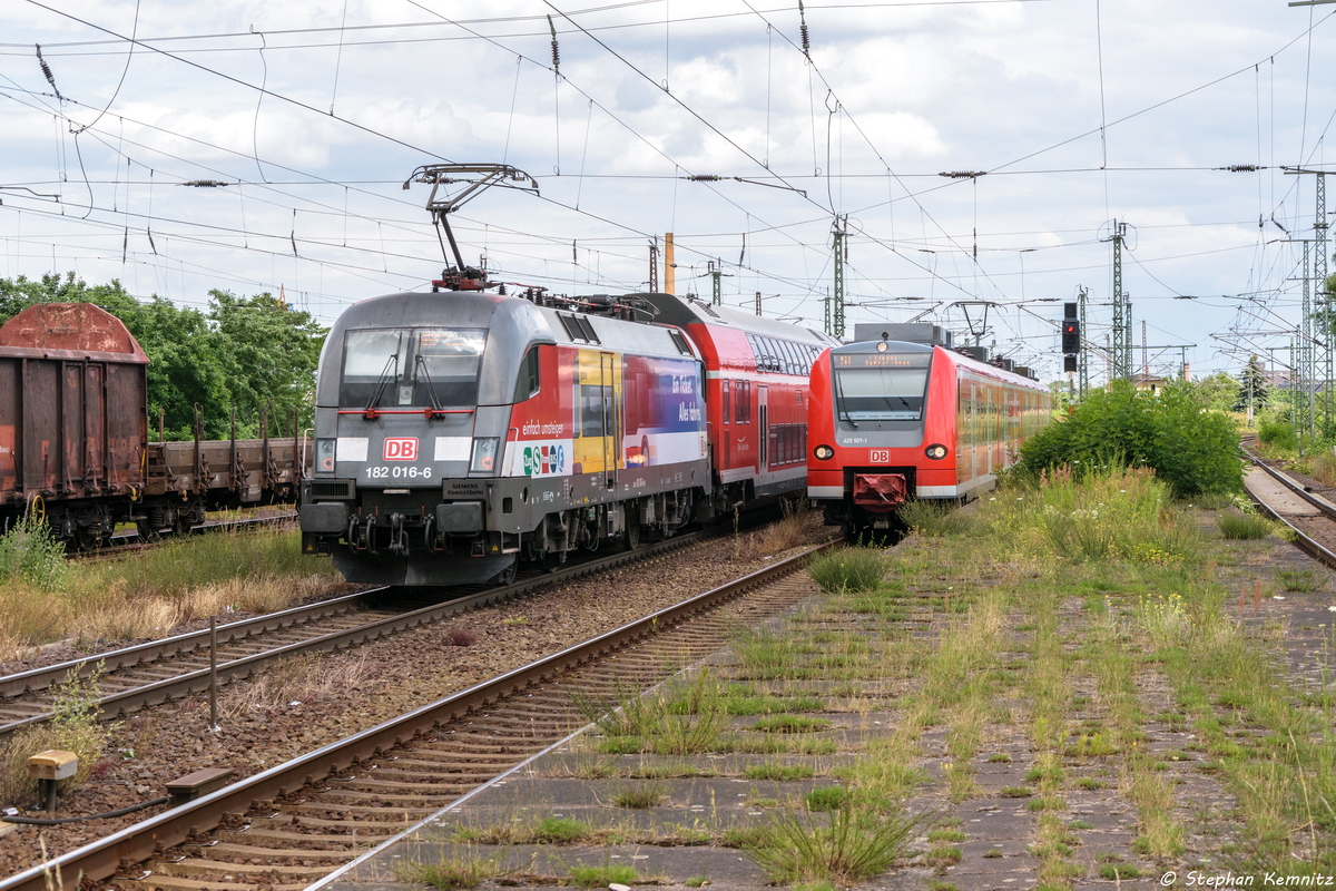 182 016-6  40 Jahre S-Bahn Dresden  mit der RB42/S2 (RB 17713/S 37249) von Magdeburg Hbf nach Markkleeberg-Gaschwitz in Magdeburg-Neustadt. 01.07.2016