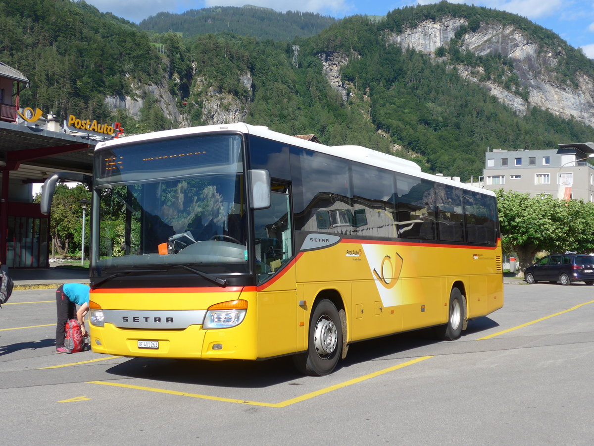 (182'147) - AVG Meiringen - Nr. 63/BE 401'263 - Setra am 16. Juli 2017 in Meiringen, Postautostation