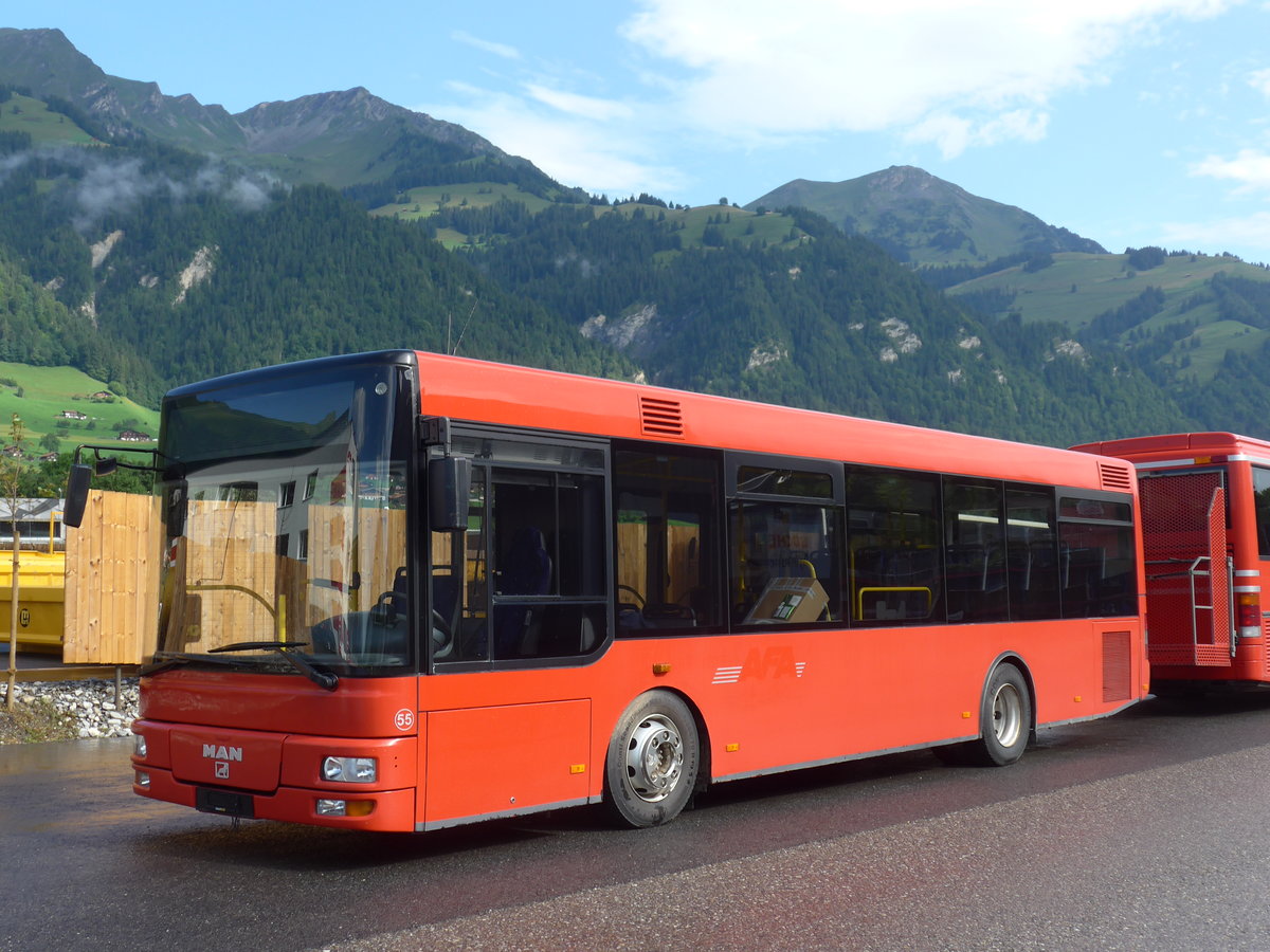 (182'438) - AFA Adelboden - Nr. 55 - MAN/Gppel am 31. Juli 2017 in Frutigen, Garage