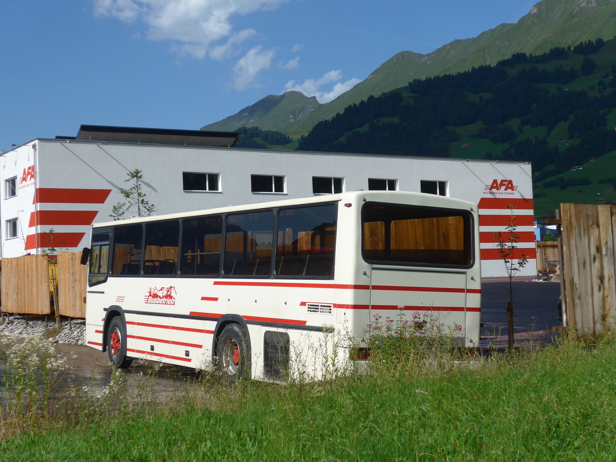 (182'440) - AFA Adelboden - Nr. 39 - NAW/R&J (ex Nr. 18; ex Autopostale, Mendrisio Nr. 38; ex Piotti, Balerna Nr. 38; ex AAGI Interlaken Nr. 38; ex Schmocker, Beatenberg Nr. 3) am 31. Juli 2017 in Frutigen, Garage